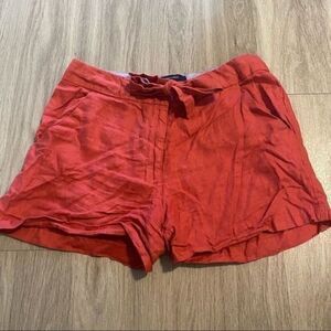 British Khaki women's coral tied waist linen slash side pockets size 6